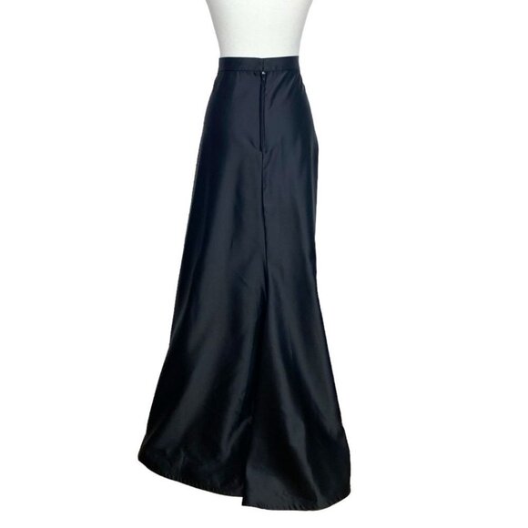 TADASHI TOO VINTAGE 90S BLACK SATIN TRAIN LONG FORMAL EVENING FULL SKIRT- 18Q - Picture 4 of 9